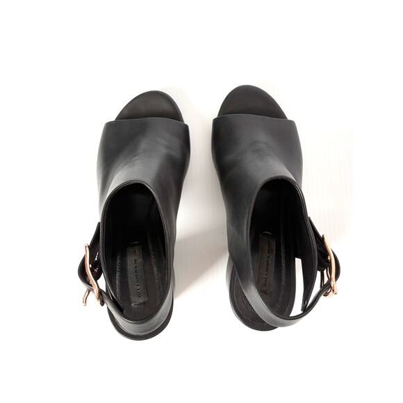 Alexander Wang Nadia Leather Peep-Toe Block Heel Sandals 35.5 Rose Gold - Picture 6 of 9